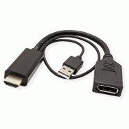 Roline adaptateur hdmi - displayport, v1.2, 4k, hdmi m - dp f, actif_1