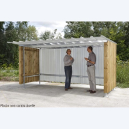 Abri extérieur à vélos, motos en bois & tôle - Abri initial 4 x 2,25 x 2,07 m de hauteur renforcé - Livré sans visserie_1