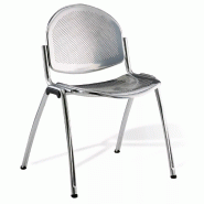 Chaise visiteur empilable So Aprilia - Métal gris verni, Kit tablette avec 1 accoudoir, Kit d'accroche AC62_1