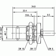 TELEGÄRTNER Douille de câble BNC 50 ohms, pour sertissage RG-316/U_1