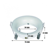 Anneau d'encastrement rond fixe blanc GU10 - acier laqué design moderne - réf AANOFXB_1