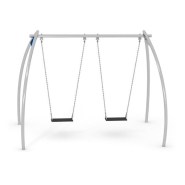 Balançoire double en acier inoxydable - Référence BT13010 - Conforme EN1176_1