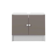 Meuble sous-vasque Riva Design blanc - 2 portes taupe - Dimensions L60 x H52 x P40 cm_1