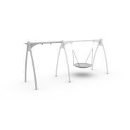 Module complémentaire pour balançoire Stratus - 1 place - réf 8000760 - HAGS - couleur gris - fondation à enterrer_1