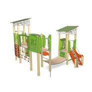 3722 - Ma cabane, structure pour aire de jeux Transalp - 2 tours H 1.35 m avec toboggans, filet et panneaux ludiques_1