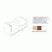 Bureau d'accueil lumineux Tera - MDD - 206, Chêne Canadien, Blanc mat, Droite_1