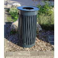 Corbeille de rue  100 litres en acier galvanisé - Vigipirate
