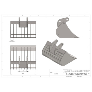 Godet squelette pour le tri des cailloux et des matériaux inertes du terrain - hho_1