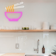 Néon LED personnalisé Bol de nouilles, parfait pour améliorer la déco de vos restaurants ou cuisines