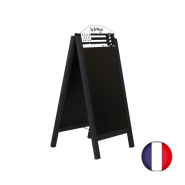 Chevalet stop trottoir - Bois chêne, ardoises amovibles personnalisées - PFN52_1