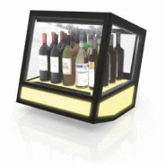 Vitrine réfrigérée de présentation cubique à poser base avec rétro illuminée et RGB QBO Sayl - SANS étagères_1