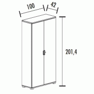 Armoire 2 portes - 4 étagères - (L : 100 cm x P : 42 cm x H : 201,40 cm) So Laroya_1