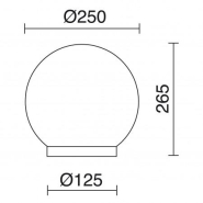 Boule en résine diamètre 250 mm - résistant au bord de mer et aux salins - IP43 - coloris blanc - base noire - modèle Vic_1