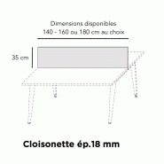 Cloisonette de séparation Pigreco - MARTEX. - 140, Noyer_1