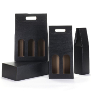 Coffret 2 bouteilles + séparateur noir 18x9.5x34cm - par 10 - élégant et pratique_1
