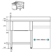 Plonge avec passage lave-vaisselle 1m40_1