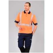 Polo manches courtes haute visibilité - Maille respirante - Réf. 008*CHV - EN ISO 20471 classe 2_1