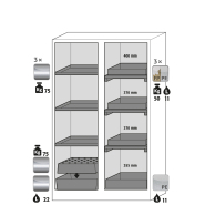 Armoire de sécurité Q-CLASSIC-90 modèle Q90.195.120.MV - Réf 34214-047-33544 - Type 90 avec paroi de séparation médiane_1