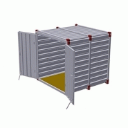 Conteneur de chantier robuste avec plancher en bois et anneaux de levage