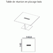 Table de réunion carrée série X10 - Officity - Orme gris_1