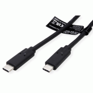 VALUE Câble USB4 Gen3x2, C–C, M/M, 8K UHD-2, 40Gbit/s, 100W, noir, 1 m_1