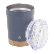 Mug thermos - isotherme à double paroi en acier inoxydable recyclé - base en bambou - 300 ml_1
