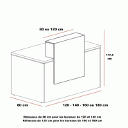 Bureau d'accueil Pano avec façade colorée - Ofitres - 120, Aigue Marine brillant_1
