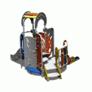 Structure de jeux combinées 1 tour avec rampe d'accès - Gamme Diablo - DO10601I - Crea Equipements - Pour enfants de 6 mois à 4 ans_1