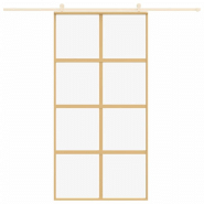 Vidaxl porte coulissante doré 102,5x205cm verre esg clair et aluminium 155186_1