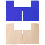 Support pour bougie en contreplaqué de bouleau et acrylique transparent - bleu transparent - livré à plat_1