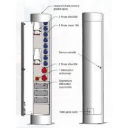 Colonéo haute - borne fixe de distribution d'énergie - Escaflux - acier inoxydable 3 mm, jusqu'à 18 prises, pour espaces publics_1