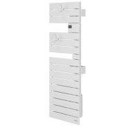 Sèche-serviettes connecté Nefertiti étroit mât gauche 500W blanc carat - Atlantic - 850634_1