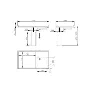 Table à langer pour handicapé - Granberg - électrique à hauteur variable 67-107 cm, largeur 140 cm avec lavabo - 335-141_1