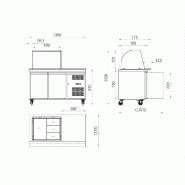 Table refrigérée 314 L 2 portes + Saladette ouverte Série star GN 1/1 AFI_1