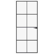 Vidaxl porte d'intérieur noir 83x201,5 cm trempé verre aluminium fin 153663_1