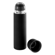 Thermos en acier inoxydable - finition caoutchoutée - 500 ml - couleur noire - livré en boîte papier_1