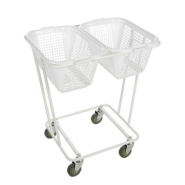 Porte corbeille réglable en hauteur - IMMEL - acier soudé et roues pivotantes Ø100 mm_1