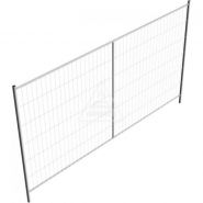 Profi M - Grille de chantier Schake - Clôture mobile galvanisée 3,50m x 2,00m avec cadre et tubes renforcés_1