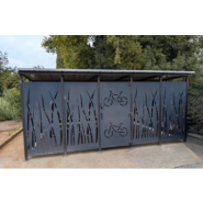 Abri Vélos cubique avec toiture basse pour 30 vélos_1