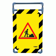 Barrière d'intervention 1 panneau - Chantier / 1000 / PVC_1