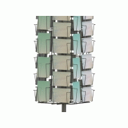 Présentoir mobile tournant - 60 cases pour cartes postales - métal 4 faces_1