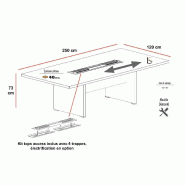 Table de réunion rectangulaire TAK - Mobel Linea. - Oui, 250, Blanc_1