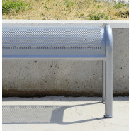 Banquette Vallès UM340B - Piètement acier Ø40mm, tôle perforée 2mm, traitement anticorrosion Ferrus_1