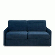 Canapé convertible CanapExpress Luxury 140 cm - Matelas 22 cm mémoire de forme - Velours bleu - Fabrication italienne_1