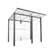 Abri fumeurs Modulo - Réf : 529570.Gpro - Longueur 2500 ou 5000 mm - Verre sécurisé et toiture anti-UV_1