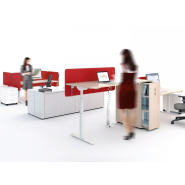 Bureau assis-debout motorisé réglable en hauteur avec une manivelle ou électriquement - DRIVE_1