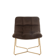 Fauteuil quadrillé Ratri - Velours marron foncé - Pieds métal laiton - Dimensions L65 x H85 x P58 cm_1