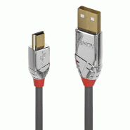LINDY 1m USB 2.0 Type A/Mini-B Cable Cromo Line_1
