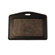 Porte-badge cuir horizontal  - Lot de 100pcs - format 86x54 mm - Fenêtre Cristal - Réf IDS58_1