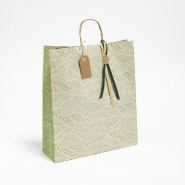 Sac kraft Toscane vert poignées torsadées 36x12x41cm - par 25_1